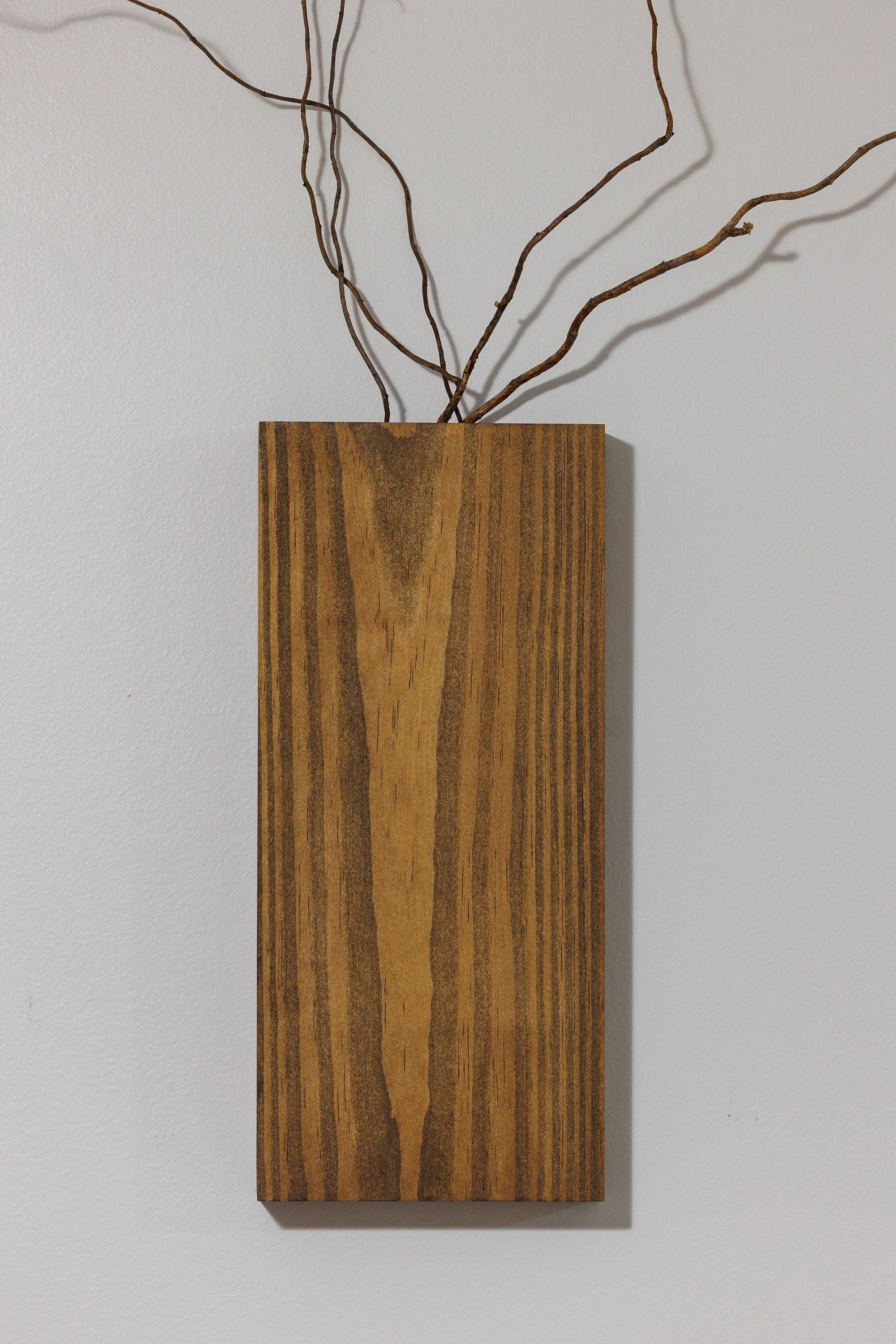 Wooden Wall Pocket Vase Wooden Wall Vase Wall Planter Vase Etsy
