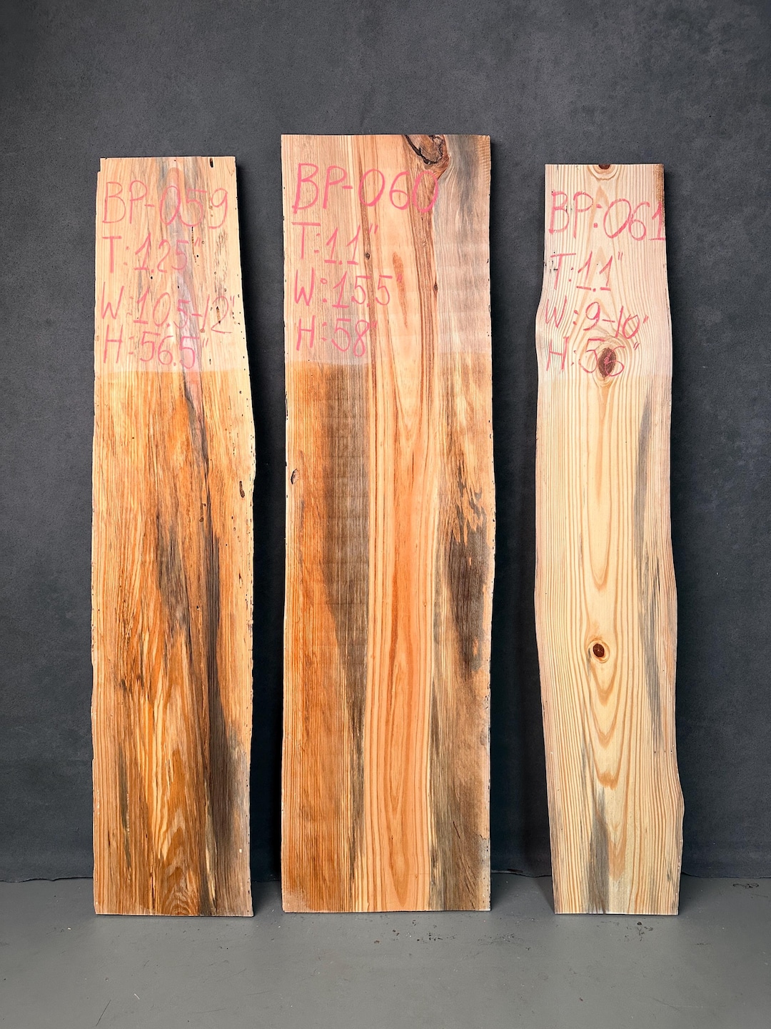 Blue Pine Wood Slabs, Rare Find Rainbow Pine, Live Edge Boards, DIY ...