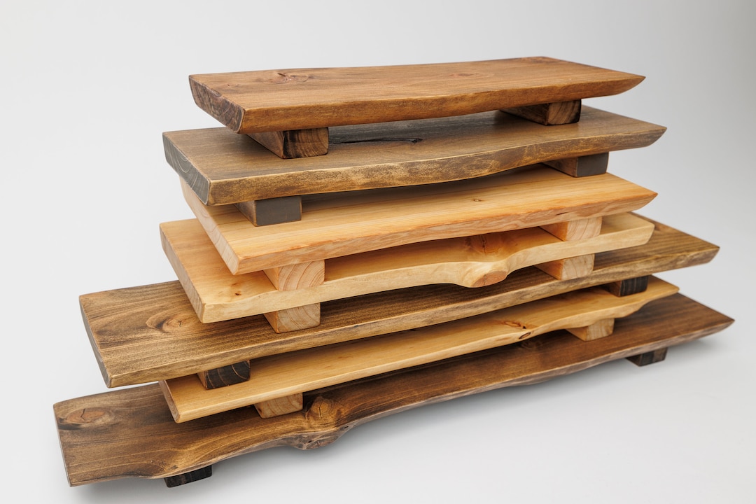 Personalized Live Edge Cypress Wood Risers | Custom Engraved Wedding ...