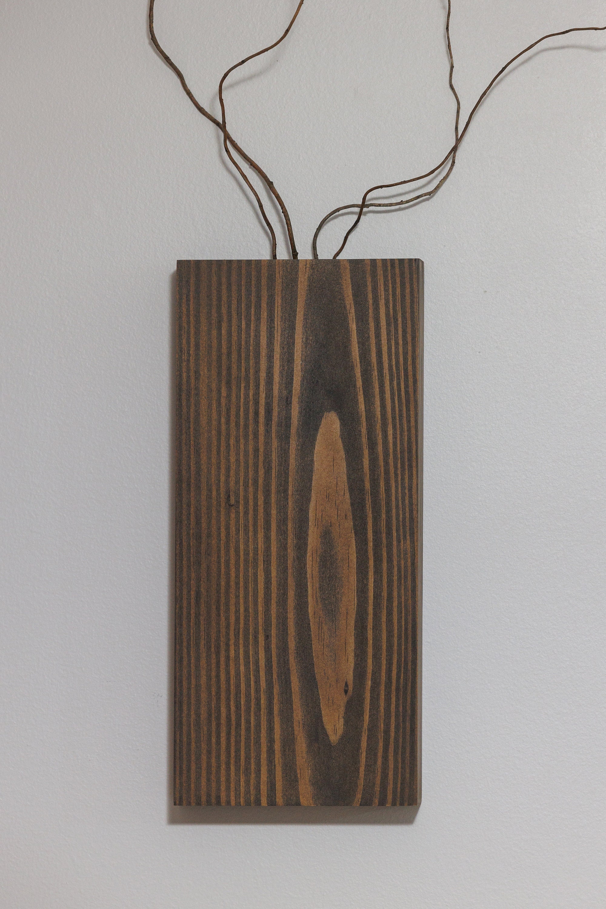 Wooden Wall Pocket Vase Wooden Wall Vase Wall Planter Vase Rustic Wood