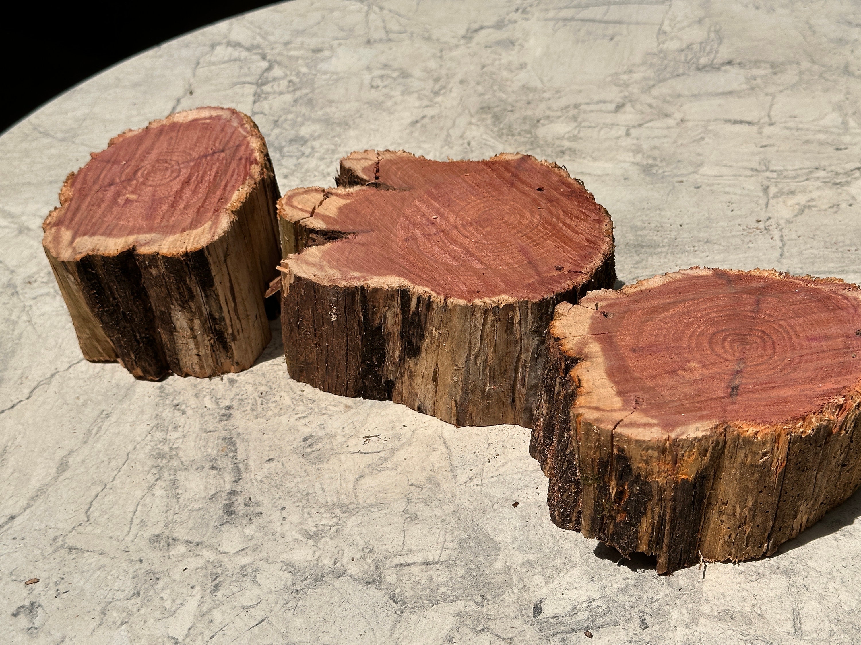 3 Weathered Red Cedar Wood Stumps 4 6x2.75 Etsy