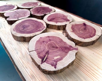 5”+ Red Cedar Wood Cookie Slices, Rounds, Rustic Centerpieces, Wood ...
