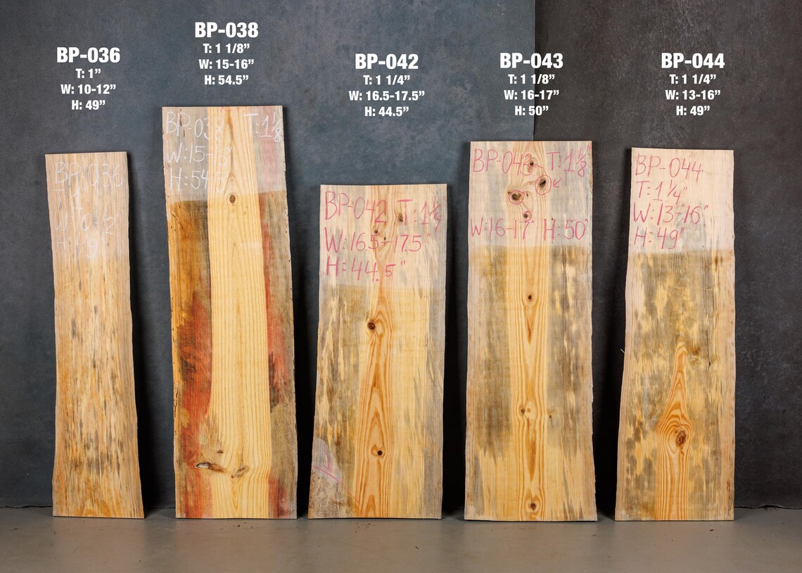 Blue Pine Wood Slabs, Rare Find Rainbow Pine, Live Edge Boards, DIY ...