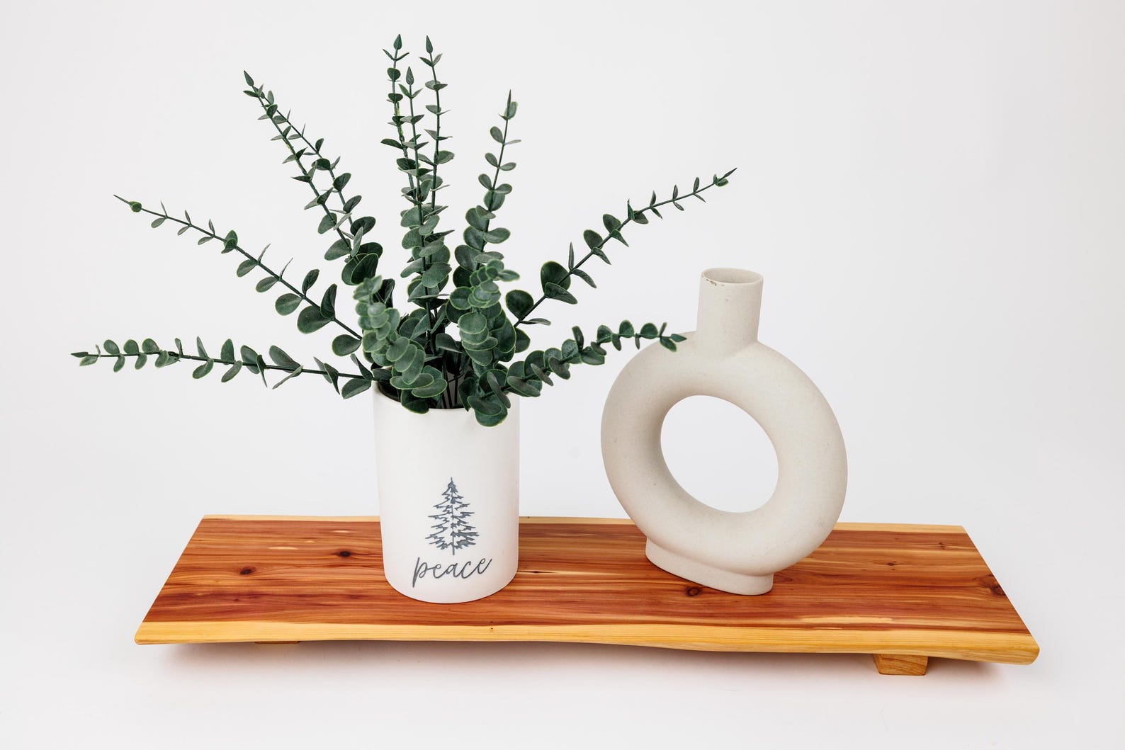 Red Cedar Charcuterie Board, Wood Riser With Live Edge, Decorative Tray ...