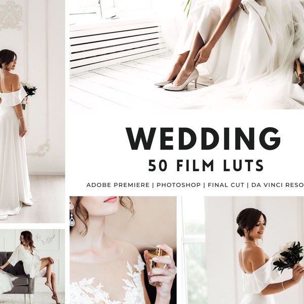 50 WEDDING Film LUTs Pack Color Grading | Hochzeitsvoreinstellungen, Hochzeitsfilter, Video-Voreinstellungen, Cinematic Video | Premiere Pro