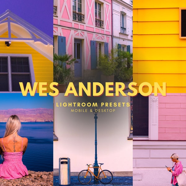 25 WES ANDERSON FILM Presets | Moody Presets, Retro Presets, Aesthetic Presets, Instagram Presets, Photo Editing, Lightroom Mobile & Desktop