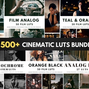 500 Professional Cinematic Film LUTs Pack Color Grading | Video Presets, Video Filters | Premiere Pro, Da Vinci, Final Cut, Video Editing