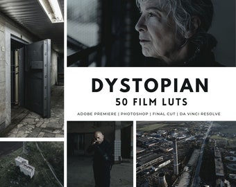 50 Dystopian Film LUTs Pack for Color Grading | Video and Photo | Premiere Pro,Video Presets ,Final Cut, Photoshop Presets, Video Editing