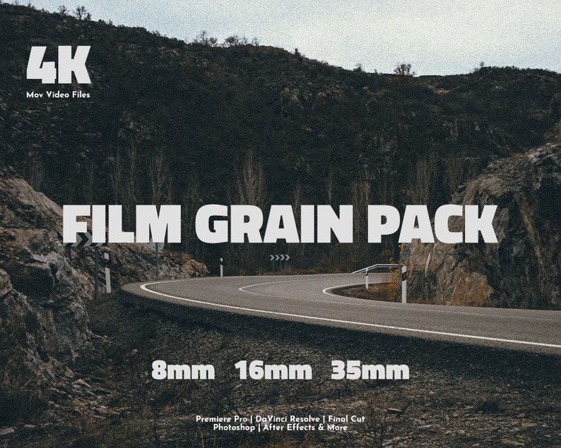 Pode incluir: Um download digital de sobreposi&ccedil;&otilde;es de gr&atilde;os de filme 4K nos estilos 8 mm, 16 mm e 35 mm. As sobreposi&ccedil;&otilde;es s&atilde;o compat&iacute;veis com Premiere Pro, DaVinci Resolve, Final Cut, Photoshop, After Effects e muito mais.