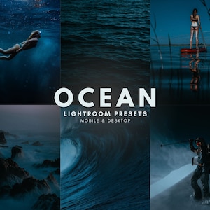 25 Deep Blue Lightroom Presets | Dark Presets, Photo Editing, Beach Presets, Moody Presets, Cinematic Presets, Mobile & Desktop Presets