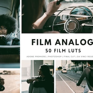 50 Analog Film LUTs for Color Grading | Premiere Pro, DaVinci Resolve, Final Cut Luts, Photoshop, Video Presets, Video Filter, Video Editing