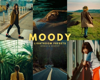 40 MOODY Lightroom Presets | Moody Presets, Cinematic Presets, Photo Filters, instagram Presets, iPhone Presets, Dark Preset, Mobile Desktop