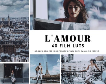 60 PARISIAN Film Grade LUTs Pack for Color Grading | Video and Photo | Video Editing, Premiere Pro, DaVinci Resolve, Final Cut, Photoshop