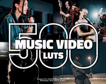 500 MUSIC VIDEO Luts voor Foto & Video | Cinematic Presets, Film Presets, Video Presets | Adobe Premiere, Da Vinci Resolve | Final Cut |