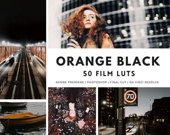 50 ORANGE BLACK Luts Pack Color Grading | Montaż wideo, Filtry wideo, Cinematic Video, Premiere Pro, Final Cut, Photoshop, fotograficzne