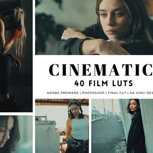 40 Cinematic Film Grade LUTs Pack voor Color Grading | Video and Photo Mobile & Desktop | Premiere Pro, DaVinci Resolve,Final Cut, Photoshop