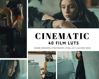 40 Cinematic Film Grade LUTs Pack for Color Grading | Video and Photo Mobile & Desktop | Premiere Pro, DaVinci Resolve,Final Cut, Photoshop