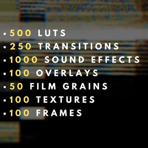 FILMMAKER BUNDLE | 1500+ VIDEO Tools | Video Editing, Sound Effects, Video Transitions, Twitch Overlays, Video Effects, Adobe Premiere Pro image 2