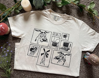 Hand printed Courage Shirt: Block print Tee