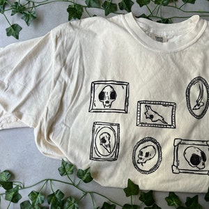 Animal skull print shirt / hand printed shirt / block printed