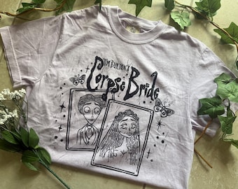 Hand printed corpse bride Shirt: Block print Tee