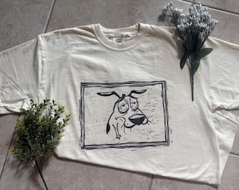 Hand printed courage Shirt: Block print Tee