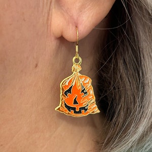 Halloween Trash Bag Earrings