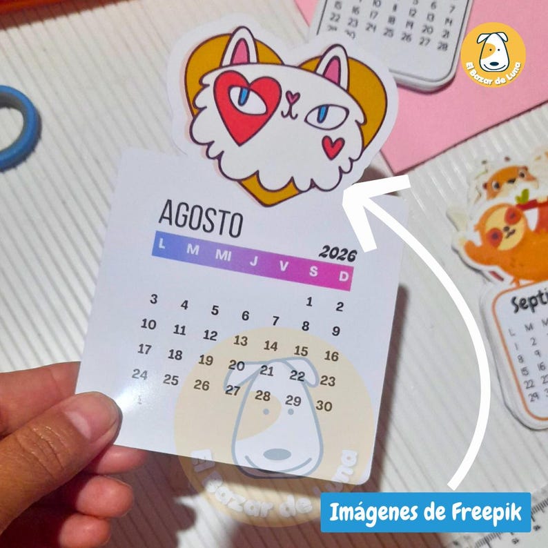 Calendario Gatitos Floral 2026 / formatos PDF y para Silhouette Studio ...