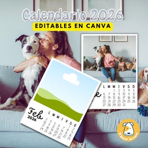 Calendario 2026 personalizable en CANVA/ papelería creativa, planner, calendar, souvenirs, recuerdos Printable, editable en Canva, recuerdos