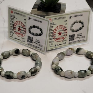 Certified Floral Green Natural Type A Jadeite Carved Circle