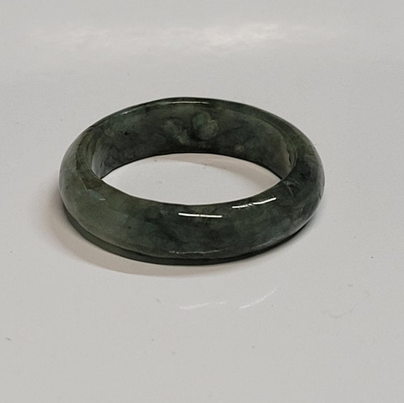 Green Burma Natural Jade Jadeite Carved Ring - image 3