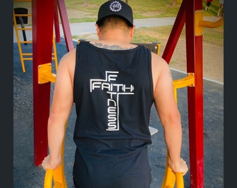 Mens Christian workout Tank top, Christian CrossFit gym muscle shirt, Christian Black faith fitness T shirt, leg day bench press shirt