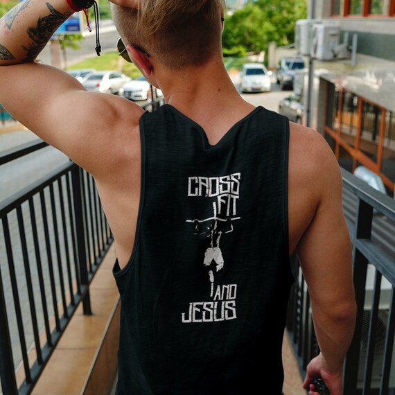 Crossfit Jesus Tee Men s Christian Tank Top Crossfit Gym