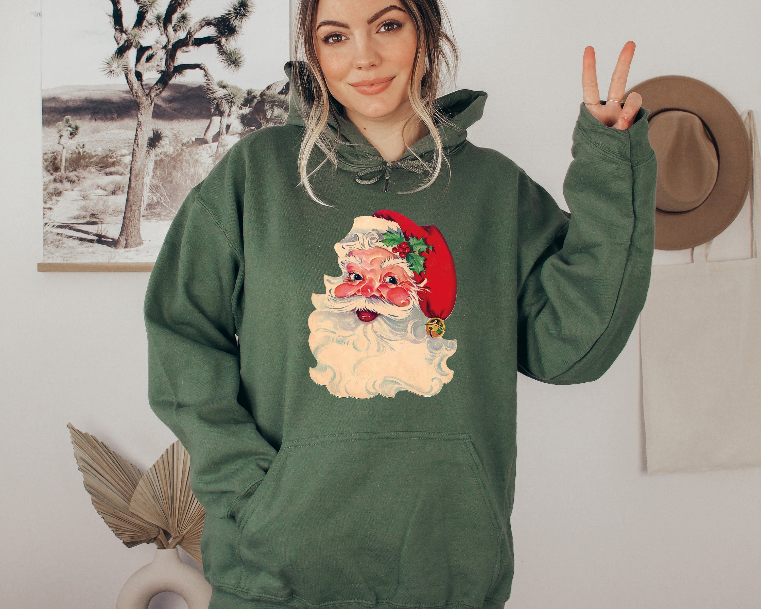 Santa Hoodie - Etsy