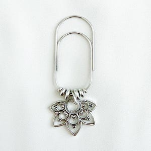 Paper Clip Planner Charm Notebook Charm Bookmark Planner Accessories Lotus Flower Charm Journal Charm