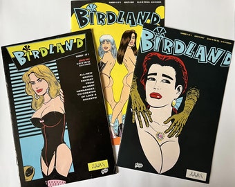 Birdland - 1-3 von Gilbert Hernandez. Comic nur für Erwachsene, 1990. Eros Comix, Sehr gut - Ausgezeichneter Zustand