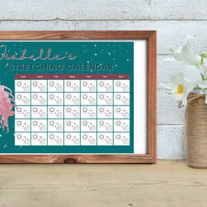 Printable Stretching Calendar for Dancers, PDF Calendar, Dance Tracker ...