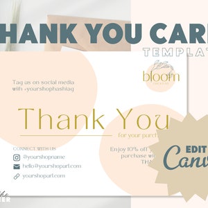 PRINTABLE Thank You Card Business Template Customer Packaging - Etsy