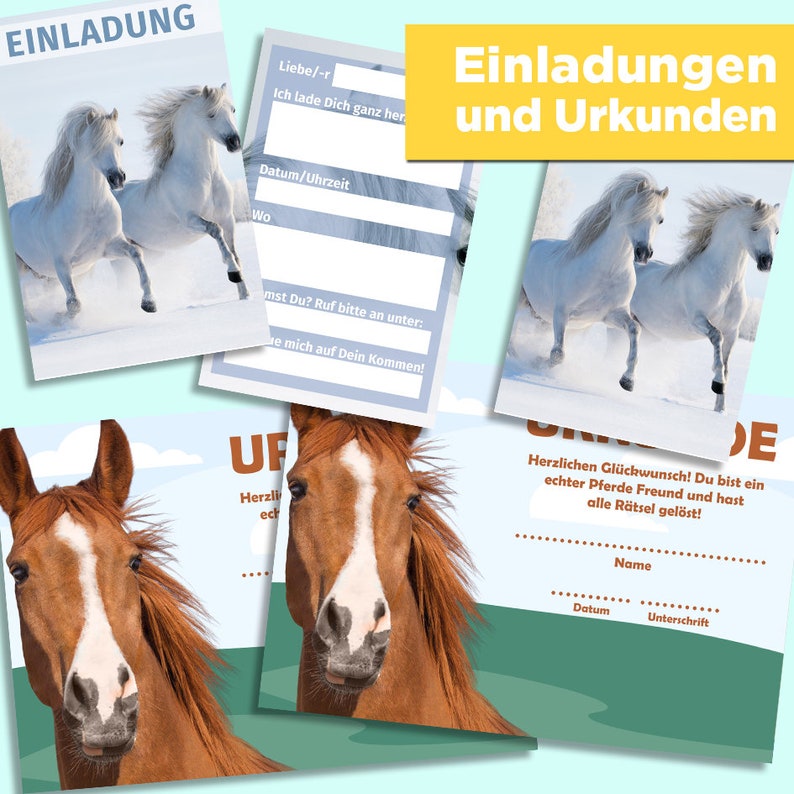 Pferde Schatzsuche für Kinder von 8-11 Jahren. Zum direkten downloaden. Coole Rätsel und passende Deko für den Kindergeburtstag. Bild 5