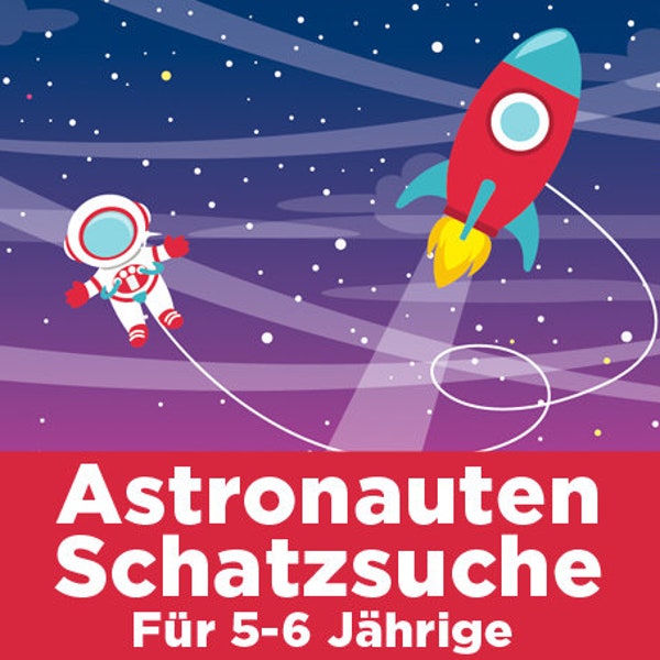 Astronaut treasure hunt for children aged 5-6. For direct download. Cool puzzles and matching decorations.