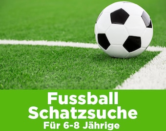 Fertige Fussball Schatzsuche für Kinder von 6-8 Jahren. Zum direkten downloaden. Mit coole Rätsel und passender Deko!