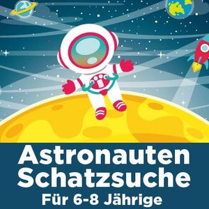Caccia al tesoro a tema astronauta per feste di compleanno per bambini dai 6 agli 8 anni. Scarica direttamente. Caccia al tesoro al chiuso e all&#39;aperto con inviti, decorazioni e certificati.