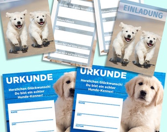 DIY Hundedeko Party Paket, Hunde Party Dekoration, Hunde Geburtstag Zubehör Sofort Downloaden!  PRINTABLE DIGITAL