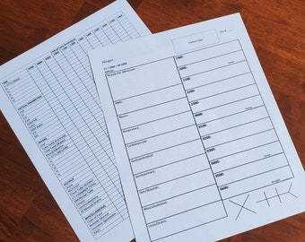 Night Shift Detailed ICU/IMC RN Critical Care Nurse w/Hourly Medications Intake/Output Nursing Brain Report Sheet Downloadable Printable Pdf