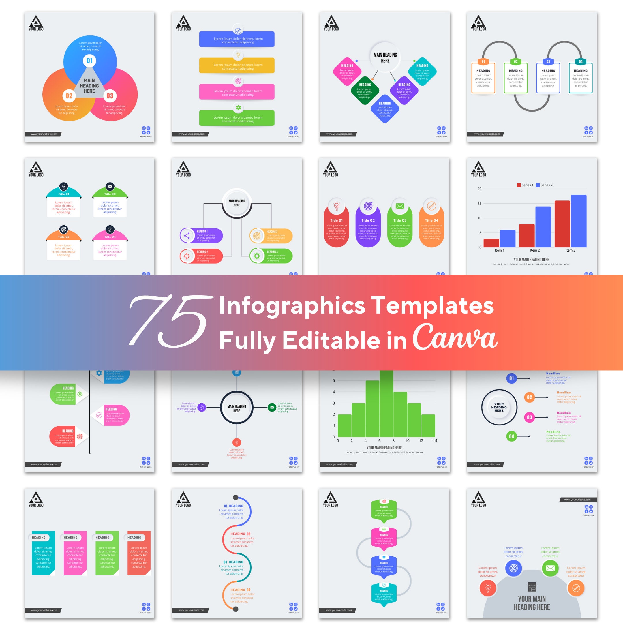Formal Infographic Post 75 Colorful Infographics for Business and Social Media, Instagram ...