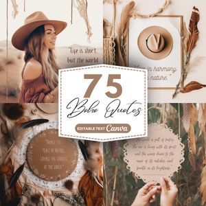75 Neutral Instagram Post Templates - Engagement - Story Templates - Canva Blogger Template - Business - Coach - Quotes - Beige Feed - Boho