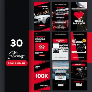 Auto mechanic Instagram templates. Editable Canva templates for car repair shops, mechanics, and auto detailing businesses. Includes Instagram post templates, Instagram story templates, and Instagram carousel templates with automotive-themed designs to promote services, special offers, and customer testimonials.
This Etsy listing includes Instagram post templates, Instagram story templates, and a grid layout for Instagram.