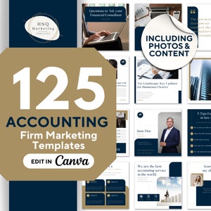Accounting Instagram Templates: Finance Social Media Kit (125 Canva Templates)