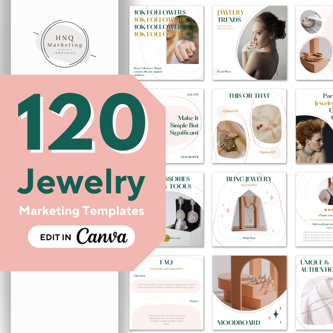 Jewelry Instagram Post Template | Jewelry Canva Templates | Jewelry ...