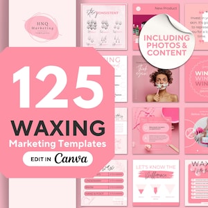 Waxing Instagram Template Waxing Post Pink Waxing Social Media Post Skincare Esthetician Canva Template Hair Removal Social Media Waxing